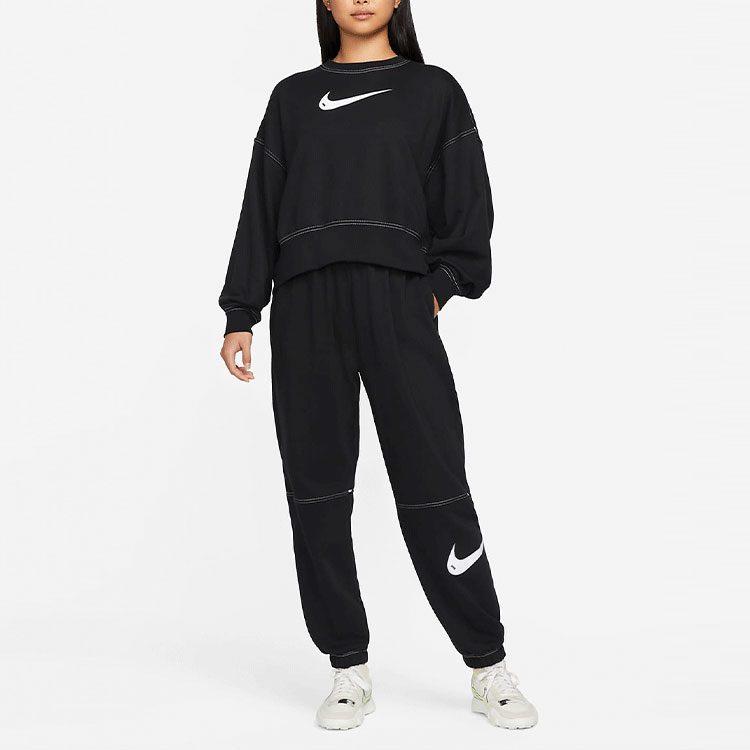 Nike Knitted Sweatpants Women's Black Moderate Cuffed Pants DM6206-010