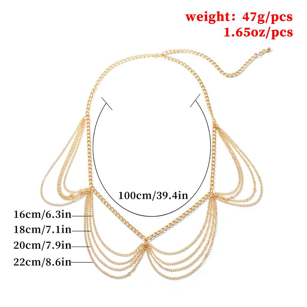 Europeisk, Amerikansk, Bohemisk metallkedja Kroppskedja, Dam Retro Punk Nattklubb Sexig Midjekedja