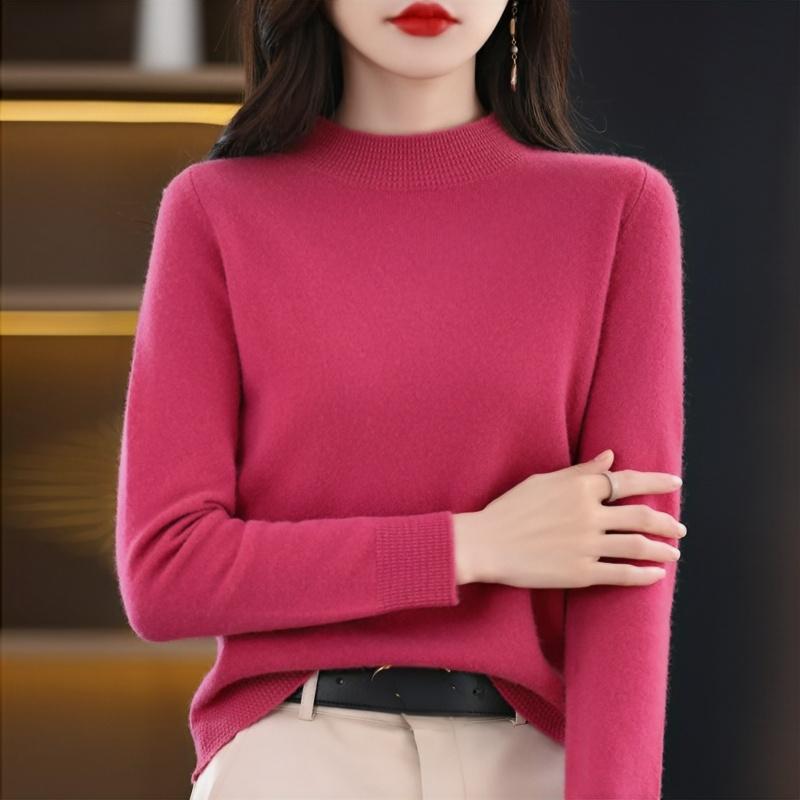 Women's Cashmere Sweater Qinghe Cashmere 30% Cashmere 70% Wool Autumn and Winter Pullover Warm and Fashionable
