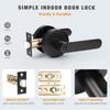 Matte Black Lever Door Handle Aluminum Alloy Door Knob Door Handle with Lock  Bedroom or Bathroom