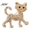 Cat Shaped Pin Rhinestone Shape Brooch Pin, Kitten Lapel Clip for Animal Accessory Women Girls, Sweater Cardigan Coat Suit Decoration Jewelry