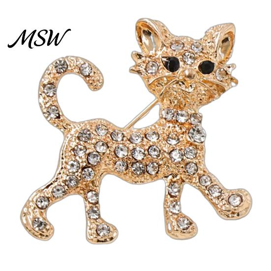 Cat Shaped Pin Rhinestone Shape Brooch Pin, Kitten Lapel Clip for Animal Accessory Women Girls, Sweater Cardigan Coat Suit Decoration Jewelry