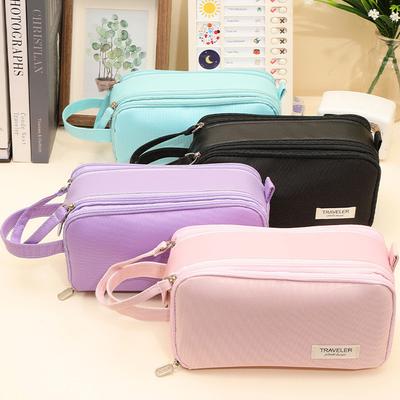 New Large Capacity Pencil Case Simple and Portable Portable Stationery Bag Student Learning Stationery and Office Supplies