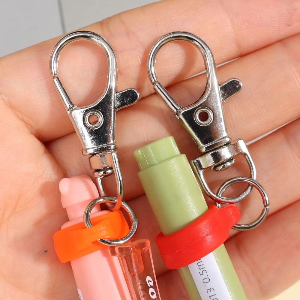 1/6/10PCS Silicone Lobster Clasp Pen Holder Anti Lost Key Ring Multi-Color Pen Clip With Lobster Clasp Nurse Badge Accessories