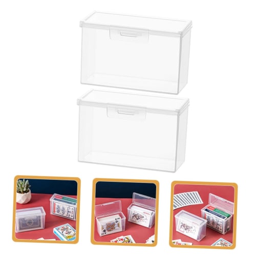 NUOLUX 3-Piece Set of Plastic Storage Boxes, Playing Card Travel Cases, Business Card Holders, Card Storage, Card Storage Cases, Card Storage Boxes, P