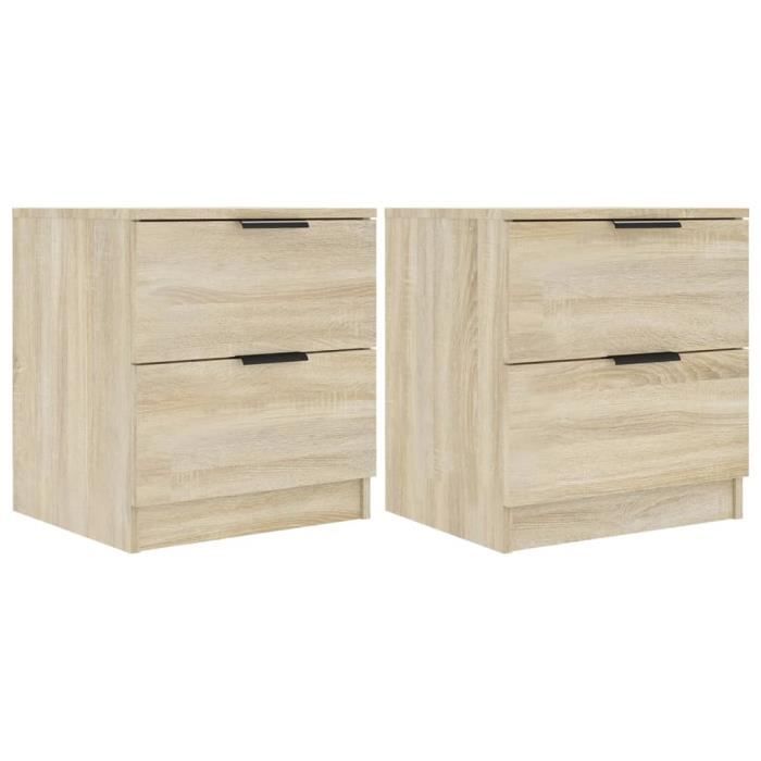 VidaXL Tables de chevet 2 pcs Chêne Sonoma Bois d'ingénierie 811221