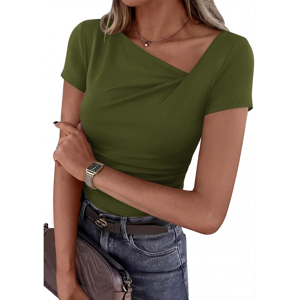 Blouse pour femme T-shirt haut à la mode et décontracté