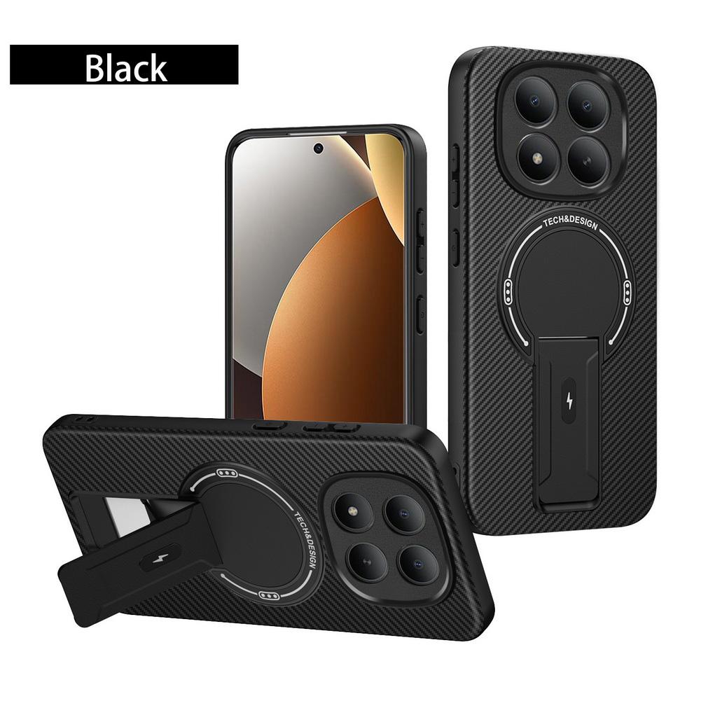 

Carbon Fiber Invisible Stand Holder Built-in Magnetic Ring Case for Xiaomi Redmi Note 15 Pro + 15 pro 14 14s 13 15 15c 14c Cover Redmi 14R