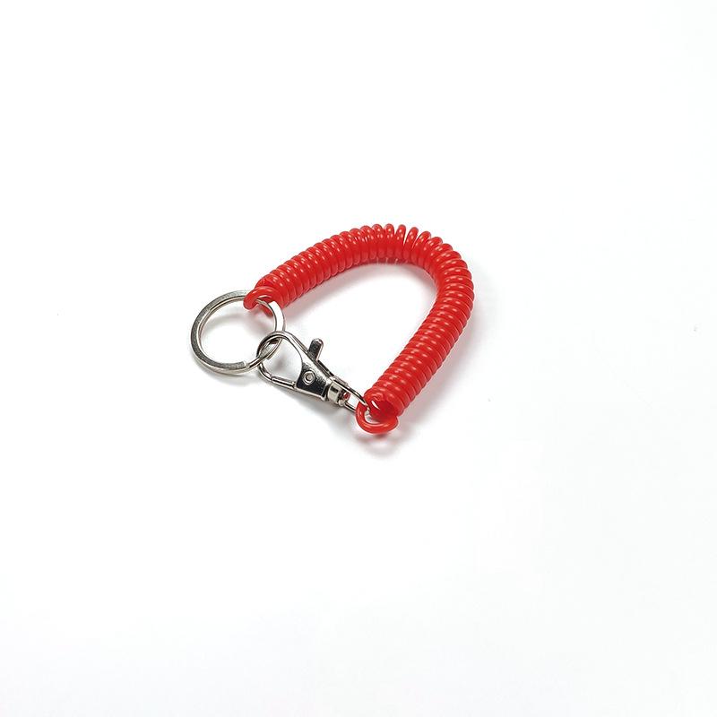 Colorful Retractable Plastic Spring Rope Keychain - Portable Anti-Lost Keyring
