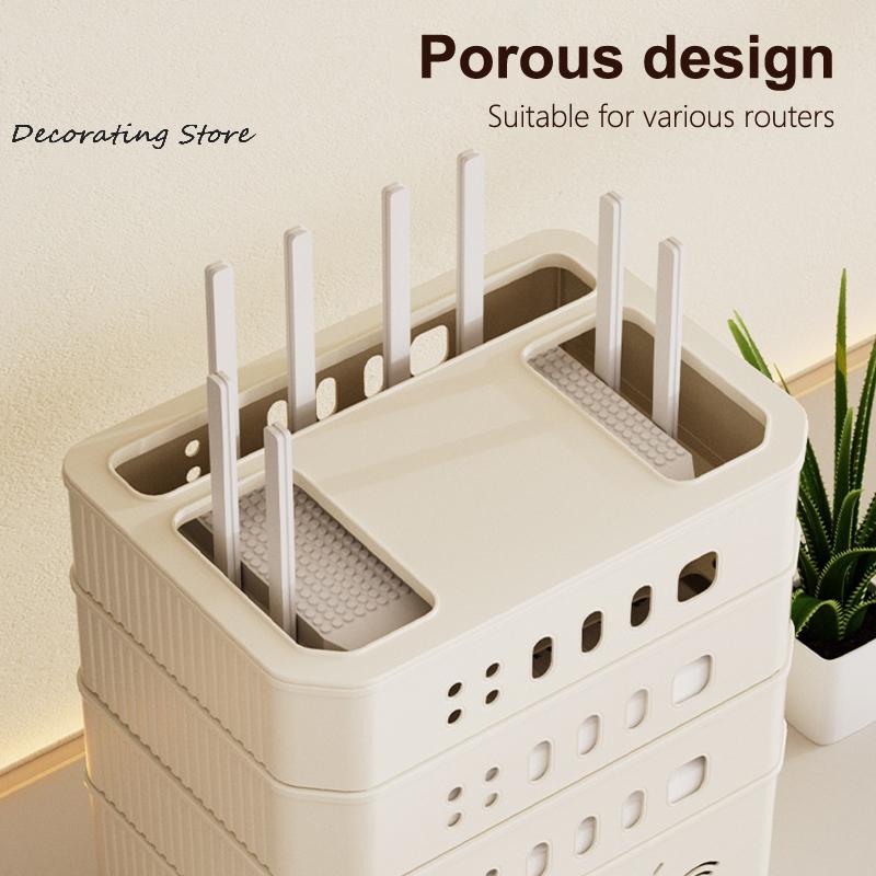 Home-Based Wireless Wifi Router Box; Cable Managing Case with Dustproof Charger Socket Wring Organizer