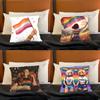 Lesbian LGBT Rainbow Pride Pillow Case Plush Pillow Cases Home Decoration Pillow Cover for Sofa Bed Chair Living Room