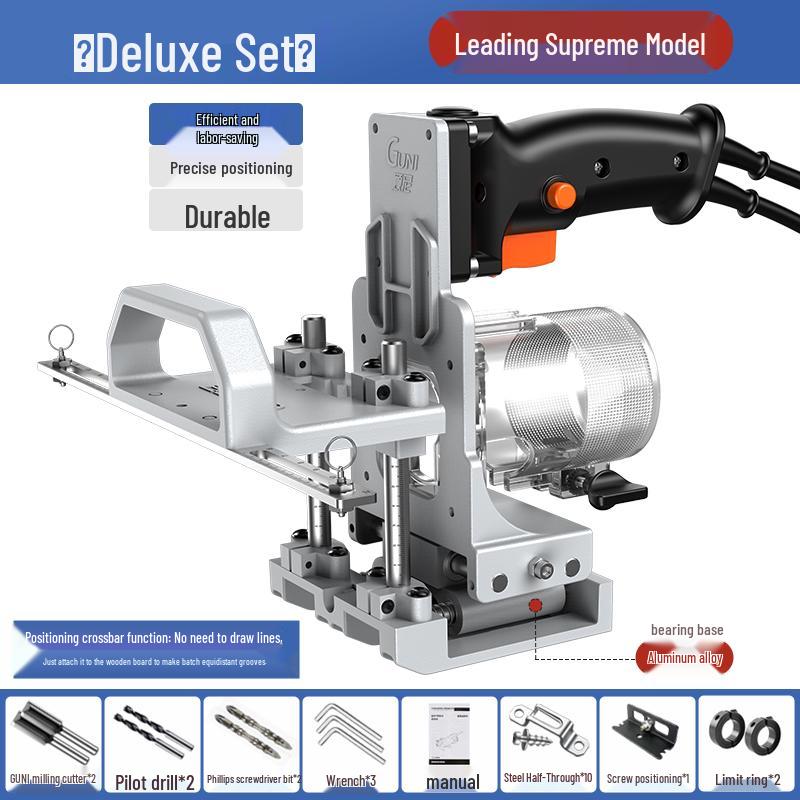 2-in-1 Woodworking Slotter & Trimmer Machine