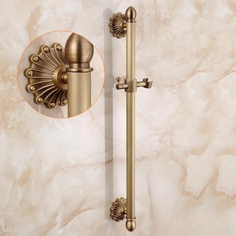 Retro Bathroom Bathtub Faucet Wall Mounted Hand-operated Showerhead Antique Brass Simple Showerhead Set for Bathing