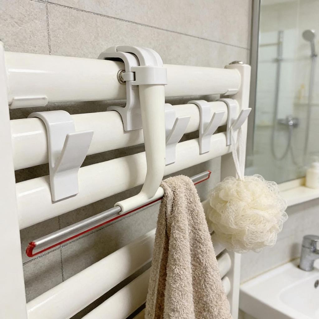 10pcs Bathroom Shower Towel Holder Hanger Heated Radiator Rail Hooks Clips Storage Racks Clothes Scarf Hanger Hooks