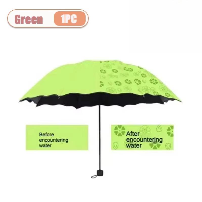 1/2PCS Portable Water Flowering Umbrella Manual Open UV Protection Sun Rain Dual Use Parasol Black Coating Creative Design