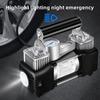 Portable Dual Cylinder Air Pump Heavy Duty Car Tire Inflator 150PSI Portable Air Compressor Portable Dual Purpose Air Pump