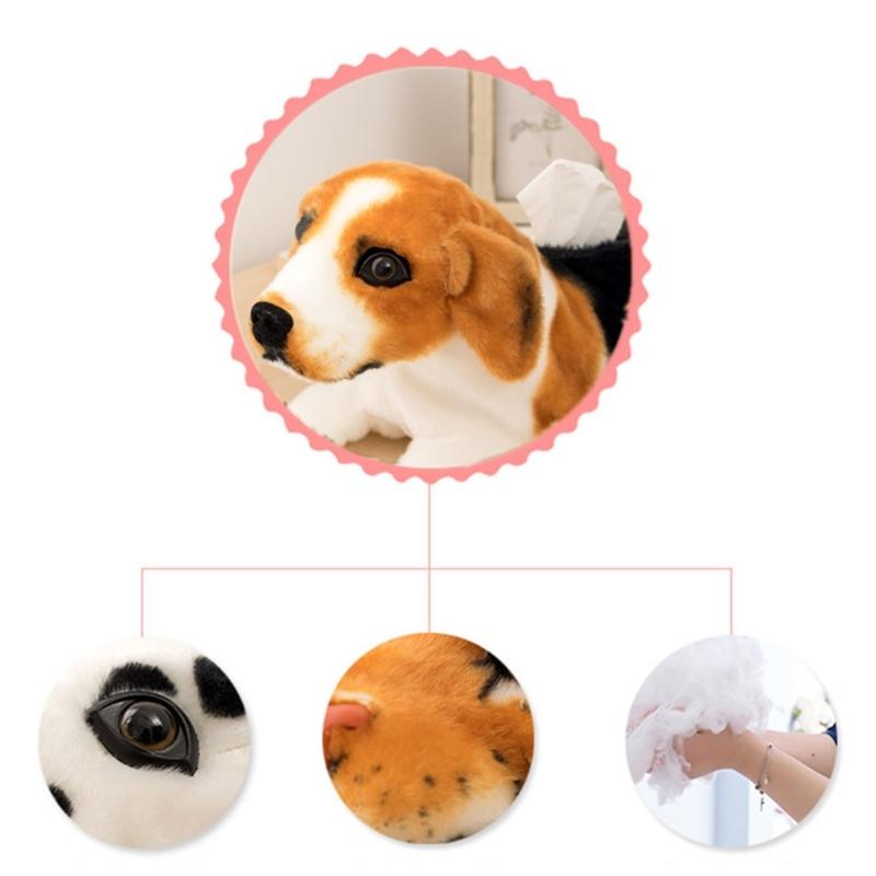 Weiche Stoff Taschentuchbox Halter Etui Cartoon Hund Papierbehälter Plüsch Taschentuchspenderbox Niedliches Serviettenhalter Etui