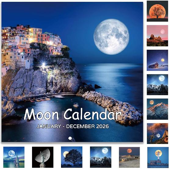 2026 Calendar - Wall Calendar 2026, 2026 Moon Calendar from Jan. 2026 - Dec. 2026, 12  x 24  (Open), 12-Month Wall Calendar, Perfect for Office &