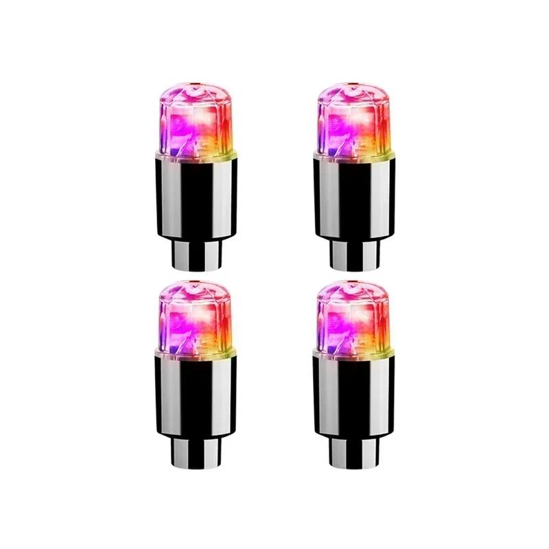 2pcs LED Tire Valve Stem Caps Neon Light Waterproof Wheel Spoke Lights LED Tire Lamp for Motorcycle Bicycle Car Accessories