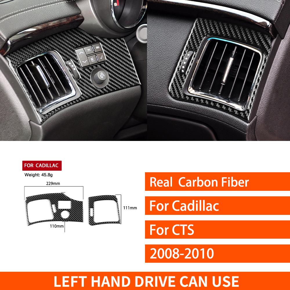 For Cadillac CTS 2008-2010 Real Carbon Fiber Sticker truments Air conditioning vents panel Car ide decorative Accessories