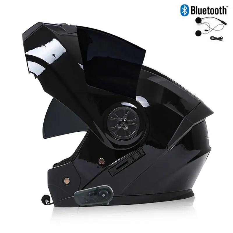 Bluetooth Motorcycle Full Face Helmet Men Women Safety Downhill Motocross Racing Modular Flip Up Helmet Casco Moto DOT Approved