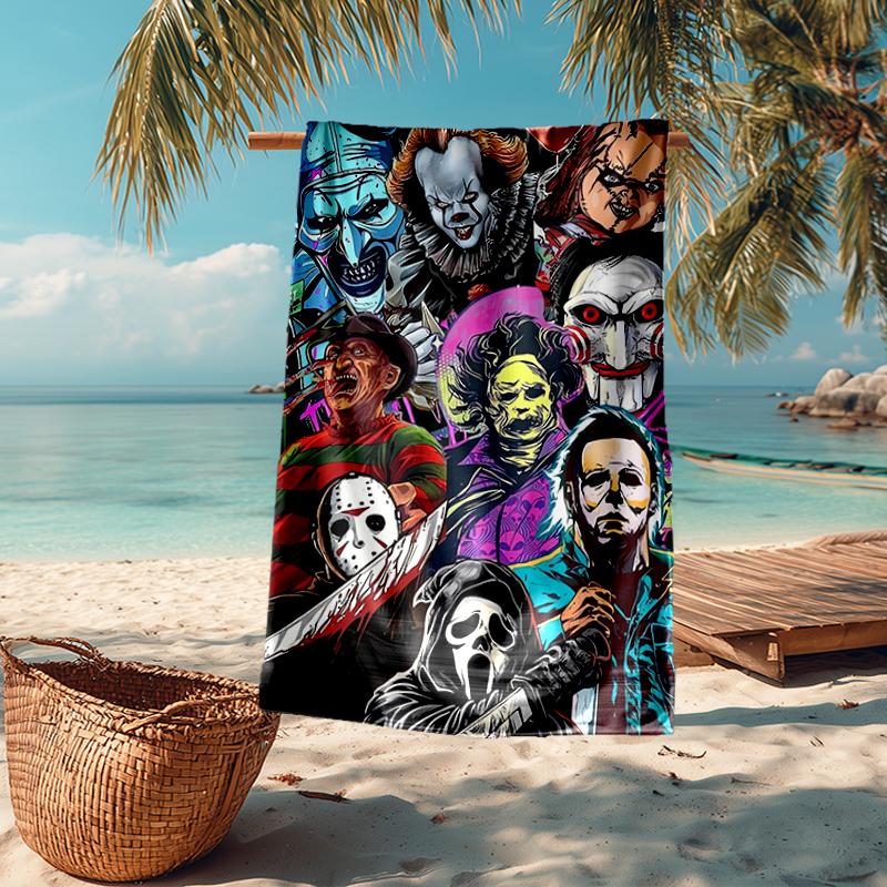 Ultra-Soft Beach Towel with Halloween horror Theme,Ideal for Pool - Camping, Diving - Perfect Travel Essential, Vibrant Beach Towel.