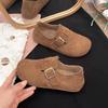 New Leather Shoes Women's Shoes Flat Heel Retro Japanese Soft-soled Birkenstocks Ladyshoes