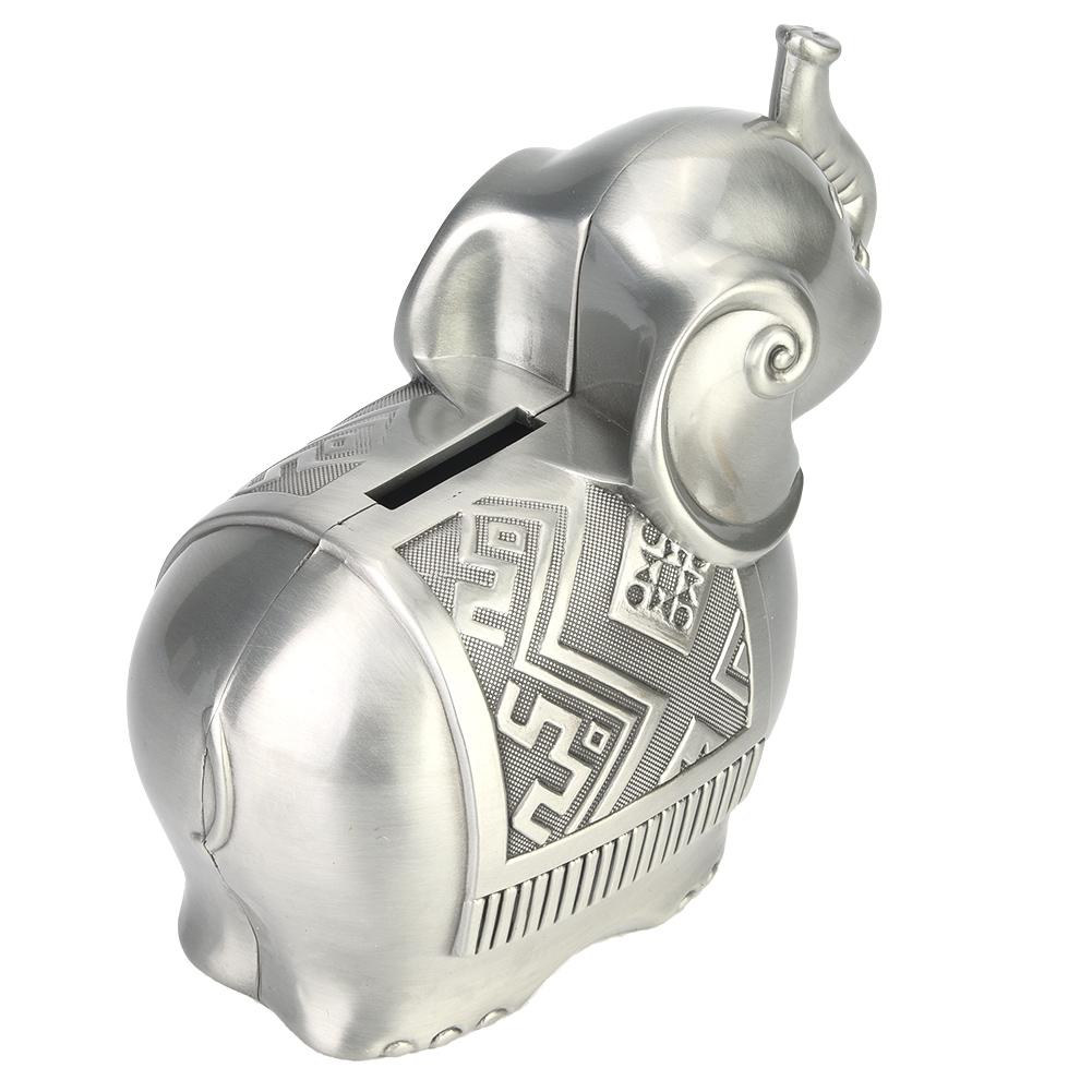 Alloy Material Cute Elephant Shape Coin Bank Money Saving Box for Kid Gift