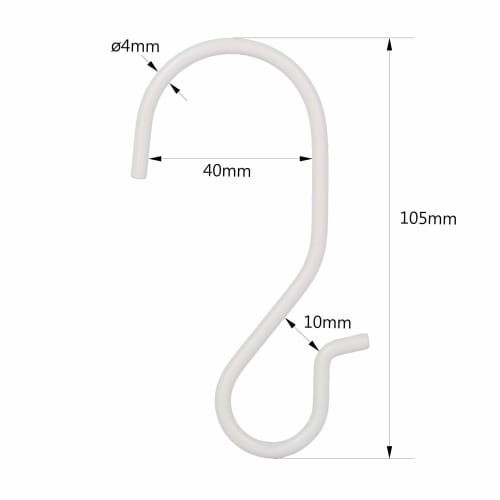 Roommate Large S-Hooks, Set of 4 | Stylish, Non-Slip, Scratch-Resistant, Rust-Resistant, Twisted Design, 3kg Weight Capacity, Iron, S-Shaped | Large,