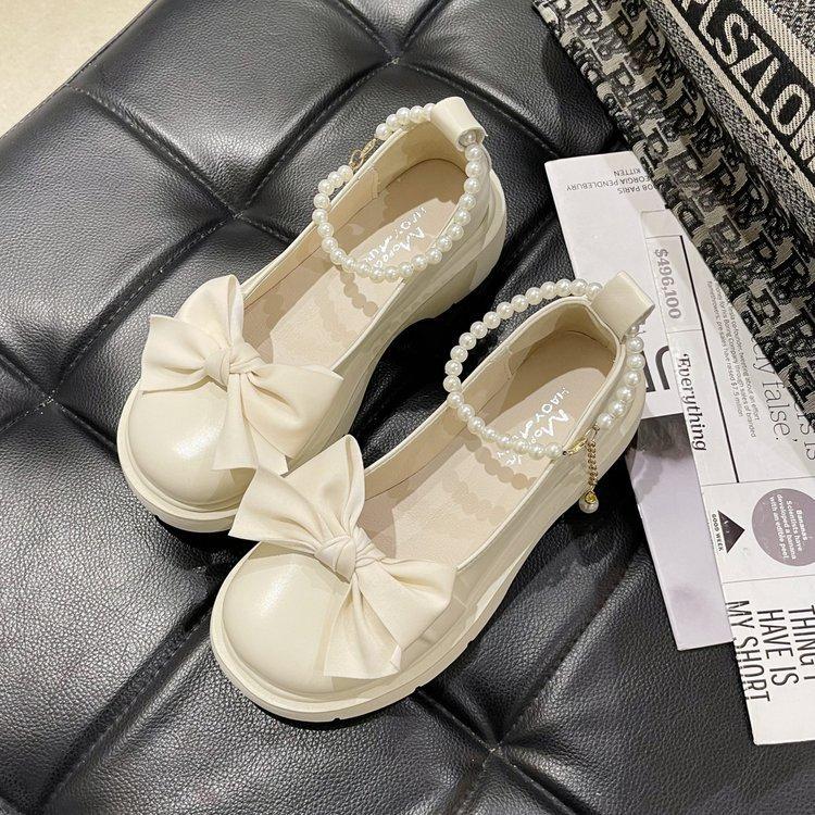 

Жіноче взуття Мері Джейн, весна-осінь 2025, нове взуття на плоскій підошві, жіноче літнє взуття на м якій підошві з бантом, маленьке шкіряне взуття 40