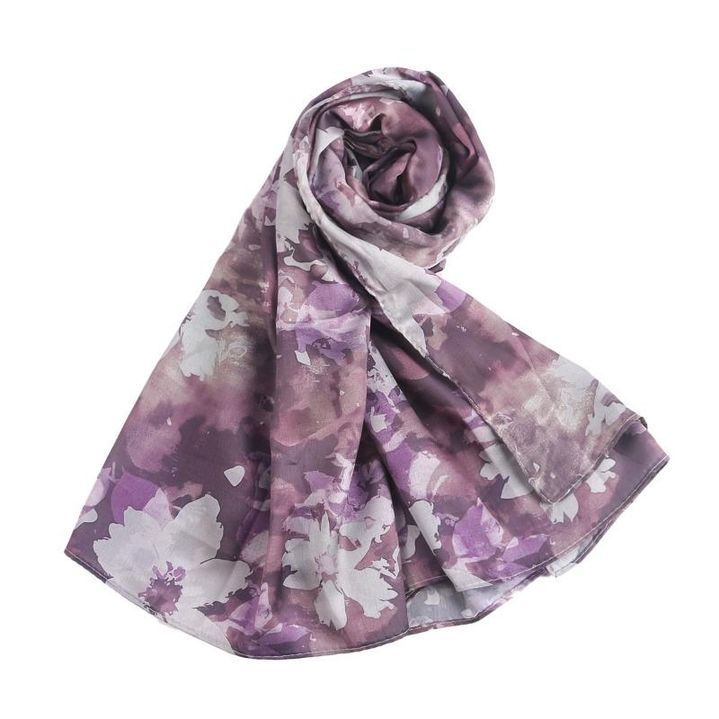 180×85cm Water Print Shawl Hijab Scarves Muslim Ethnic Woman Chiffon Silk Bandanas Printed Hijabs
