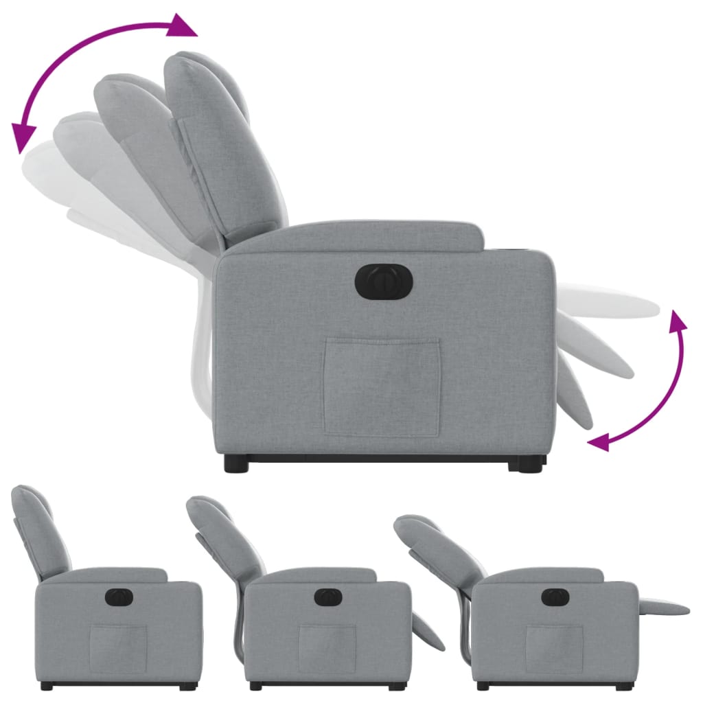 Vidaxl Lift-Up Massage Chair, Electric, Reclining, Light Gray