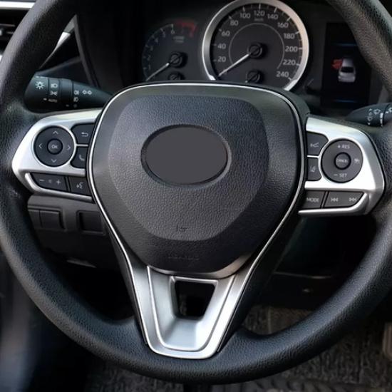 Matte silver internal Steering Wheel Trim 3pcs For Toyota Corolla -2025