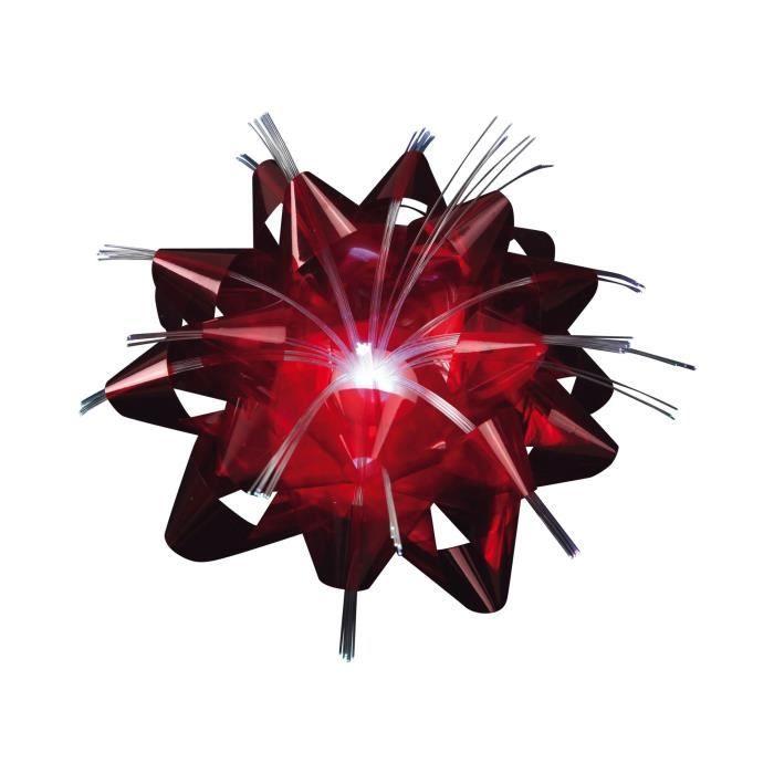 Suspensions de Noël Noeud rouge lumineuse en satin Ø9cm