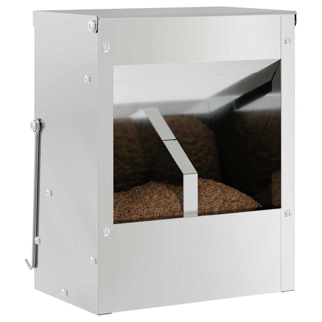 Kaninchenfutterautomat Silber 20 x 12,5 x 25 cm Verzinkter Stahl