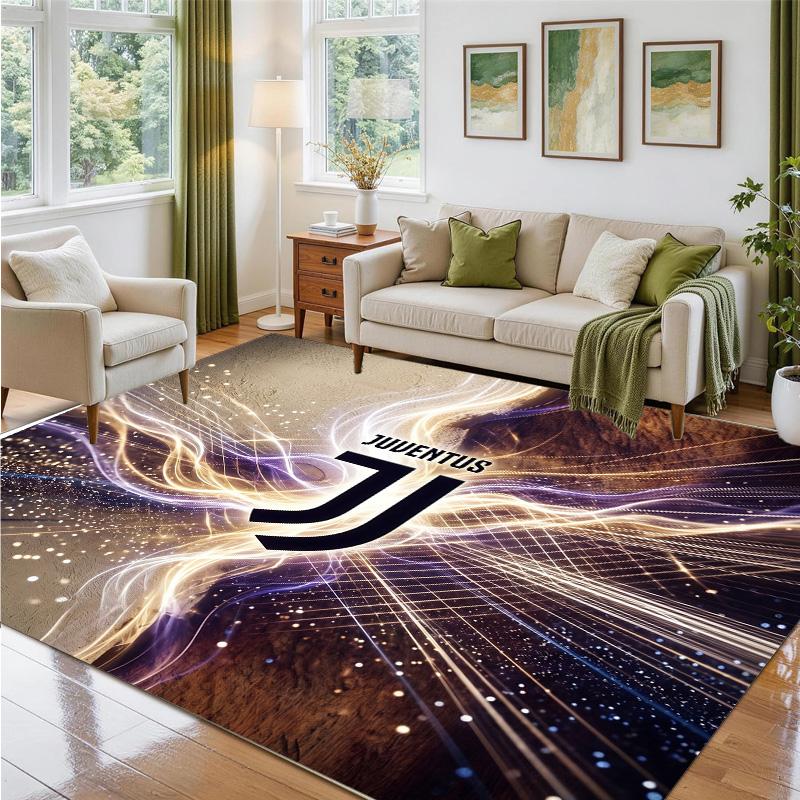 Juventus FC Design Crystal Velvet Rug Soft Decorative Mat for Bedroom Entrance