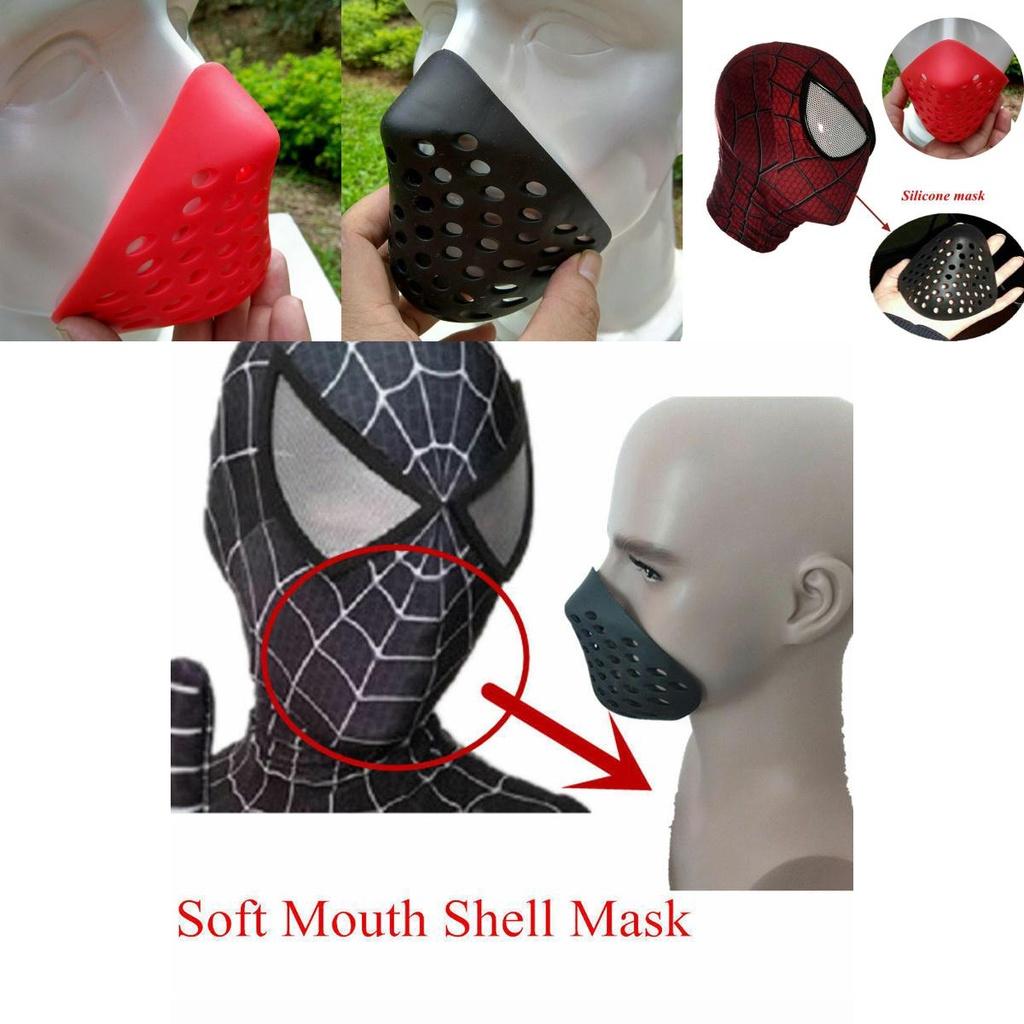Spiderman Mouth Faceshell Non-toxic Soft Rubber Half Mask For Comfortable Breathing
