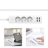 4 USB Port Power Plugs Power Strips Charger 5V 2.4A USB Output 2200W Power with 150cm Cable for Home and Office Use