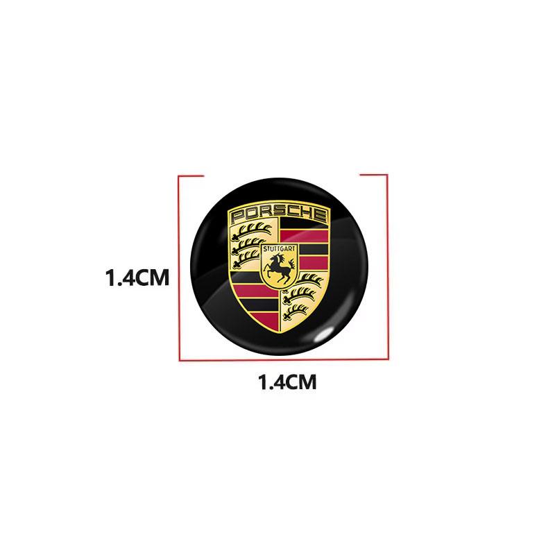 14mm Car Key Emblem Stickers Auto Control Key Logo Accessories For Porsche Cayenne Panamera Macan Boxster 911 Carrera-GT 928 944 918-Spyder