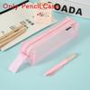 Minimalist Transparent Mesh Pencil Case With Large Capacity For Students And Exams