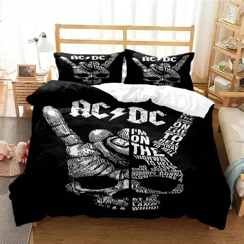 AC/DC Rock Band Bedding Set 3D Print Duvet Cover Set Boys Girls Twin Queen Size Bed Set Kids Adult Fashion Home