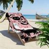 Black and White Cats Pattern On Pink Beach Towel Quick-drying for Travel Outdoor Sports Jogging Beach and Swimming