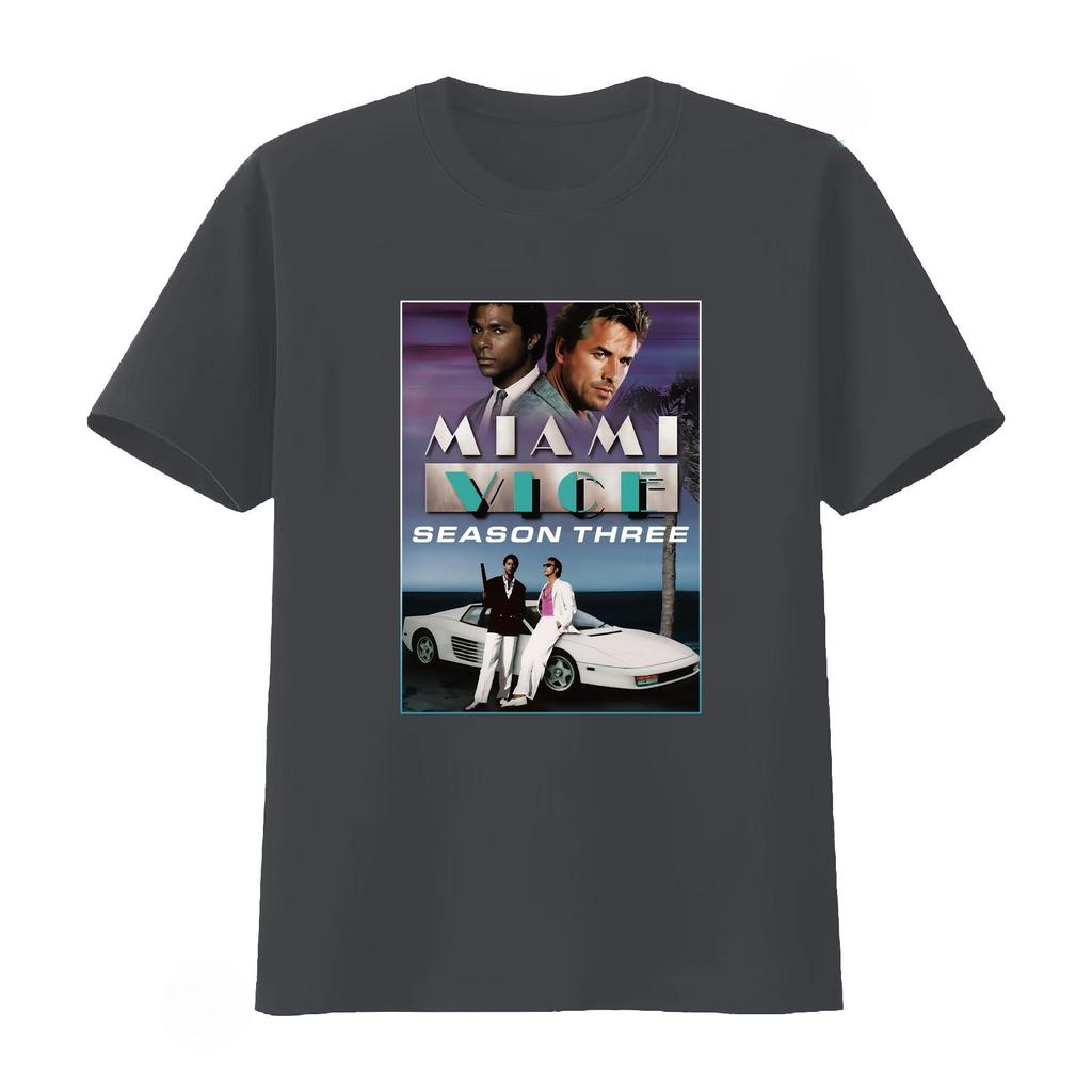 Miami Vice Stagione Tre Poster Vintage Film T-shirt Amante del Cinema Comodo Unisex Abbigliamento Abbigliamento Donna 2026 T-shirt Estiva