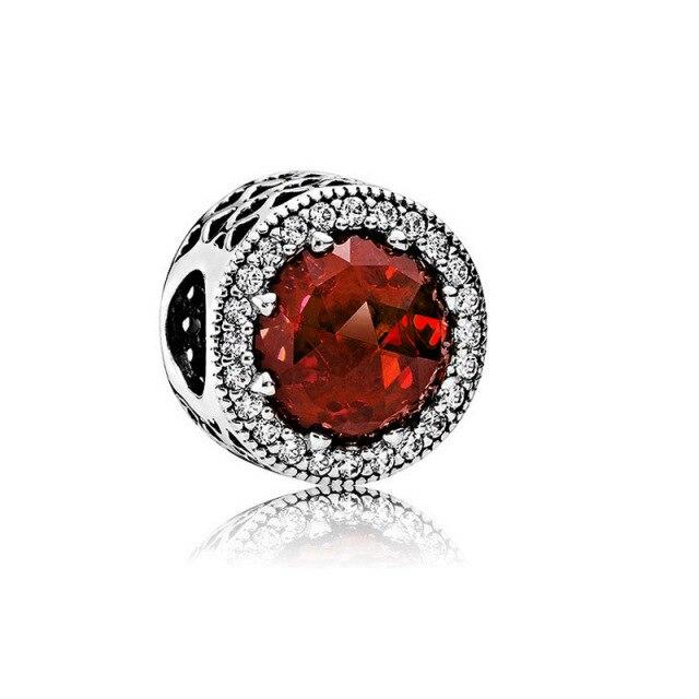 Caja de regalo de corazón rojo con cuentas de plata de ley 925 auténtica, abalorios de Papá Noel aptos para pulseras de moda originales, regalo de joyería Diy para mujer