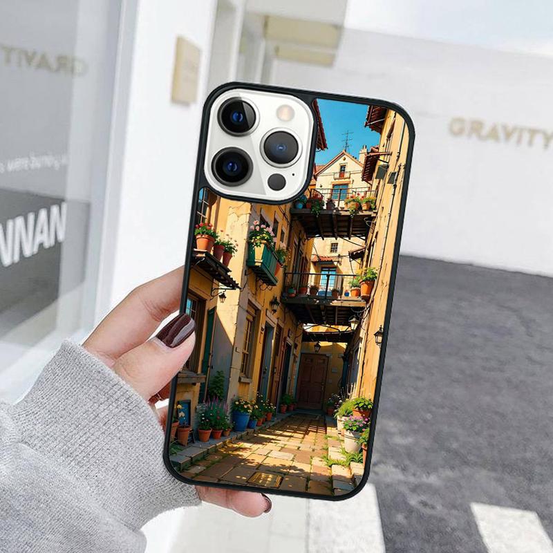 Hand Painted House Beautiful Scenery Phone Case For iPhone 17 Air 15 16 Cover  11 13 14 Pro Max 12 Plus Max XR