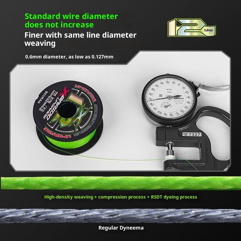 X12 Pe Fishing Line Lure YGKPE Special Main Line Super Smooth 12 Micro-blacked Fishing Line