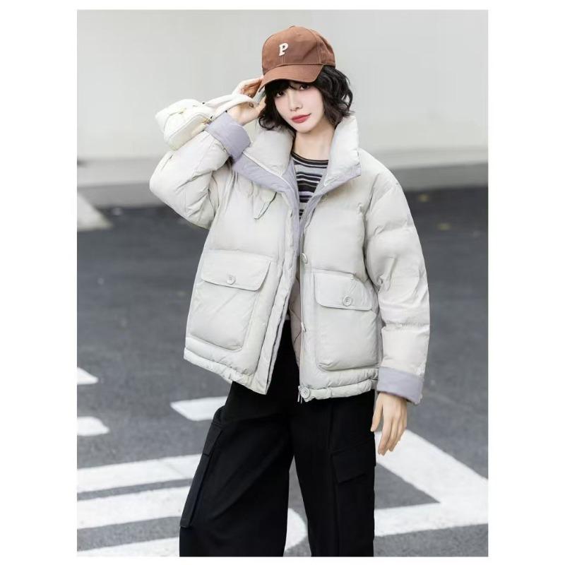 Winter new loose casual versatile stand-up collar cotton clothes commuting warm down cotton clothes jacket