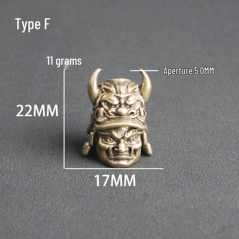 Brass Skull Head Paracord & Keyring Pendant DIY Accessory