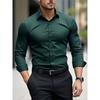Camisa Masculina de Manga Longa para Verão Roupa Formal de Negócios Top Respirável Leve de Manga Longa para o Trabalho Diário