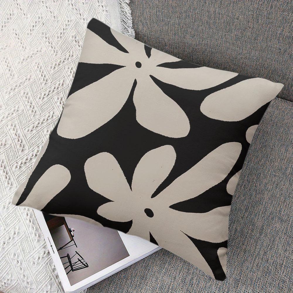 Graphic Bloom Square Jacquard Pillow Cover for Sofa Office Waist Cushion Cover Home Decorative Pillowcase